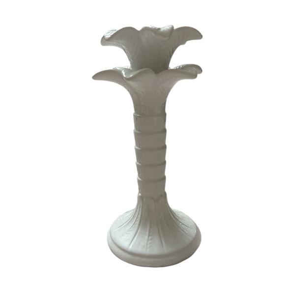 Lilly Pulitzer Ceramic Palm Candle Stick Holder and Two Lilly Candles - Picture 2 of 6